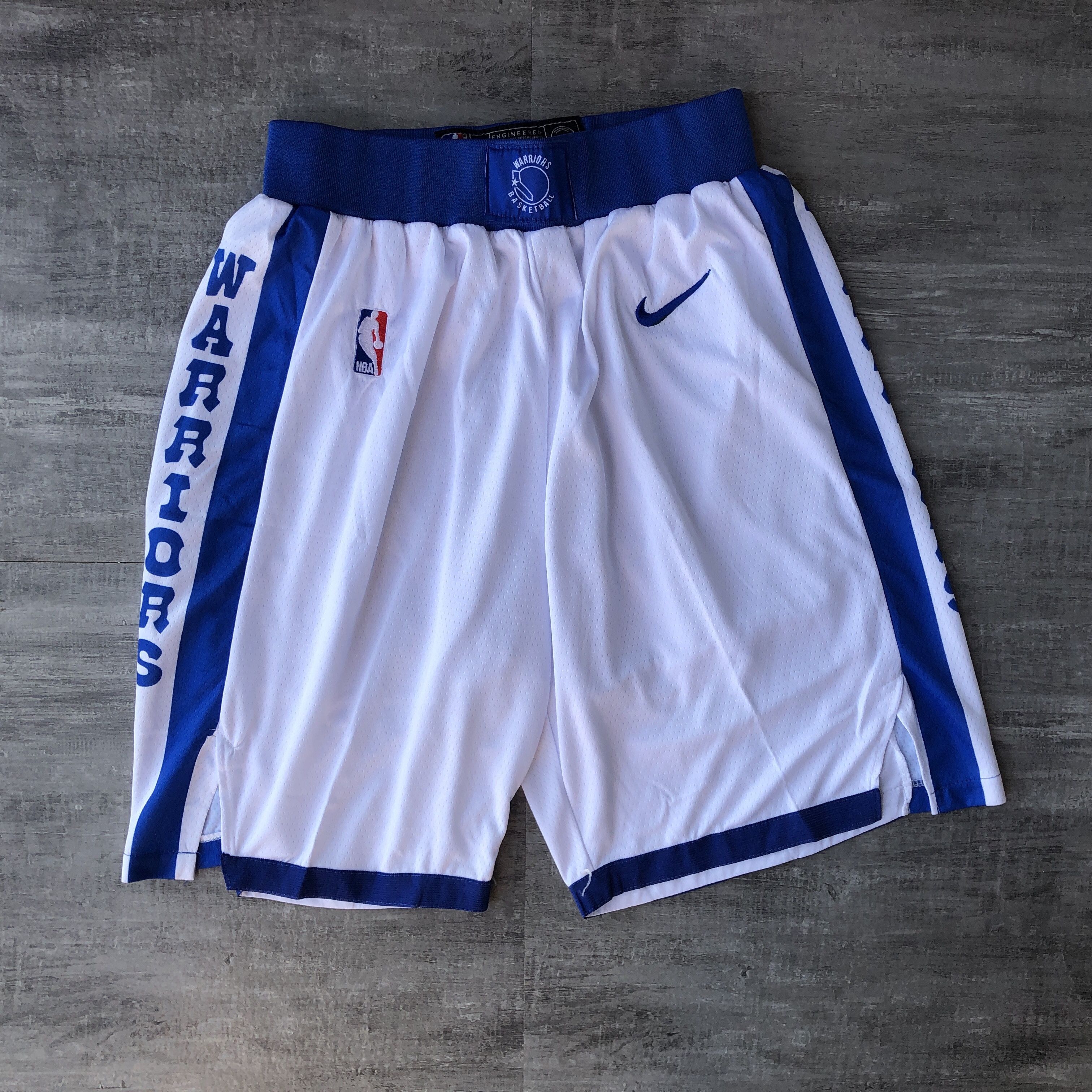 Men NBA Golden State Warriors White Shorts 04161